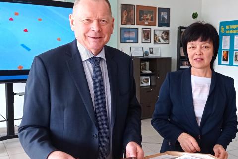 М.Е. Кощеев и О.Г. Кошкина с почетной миссией